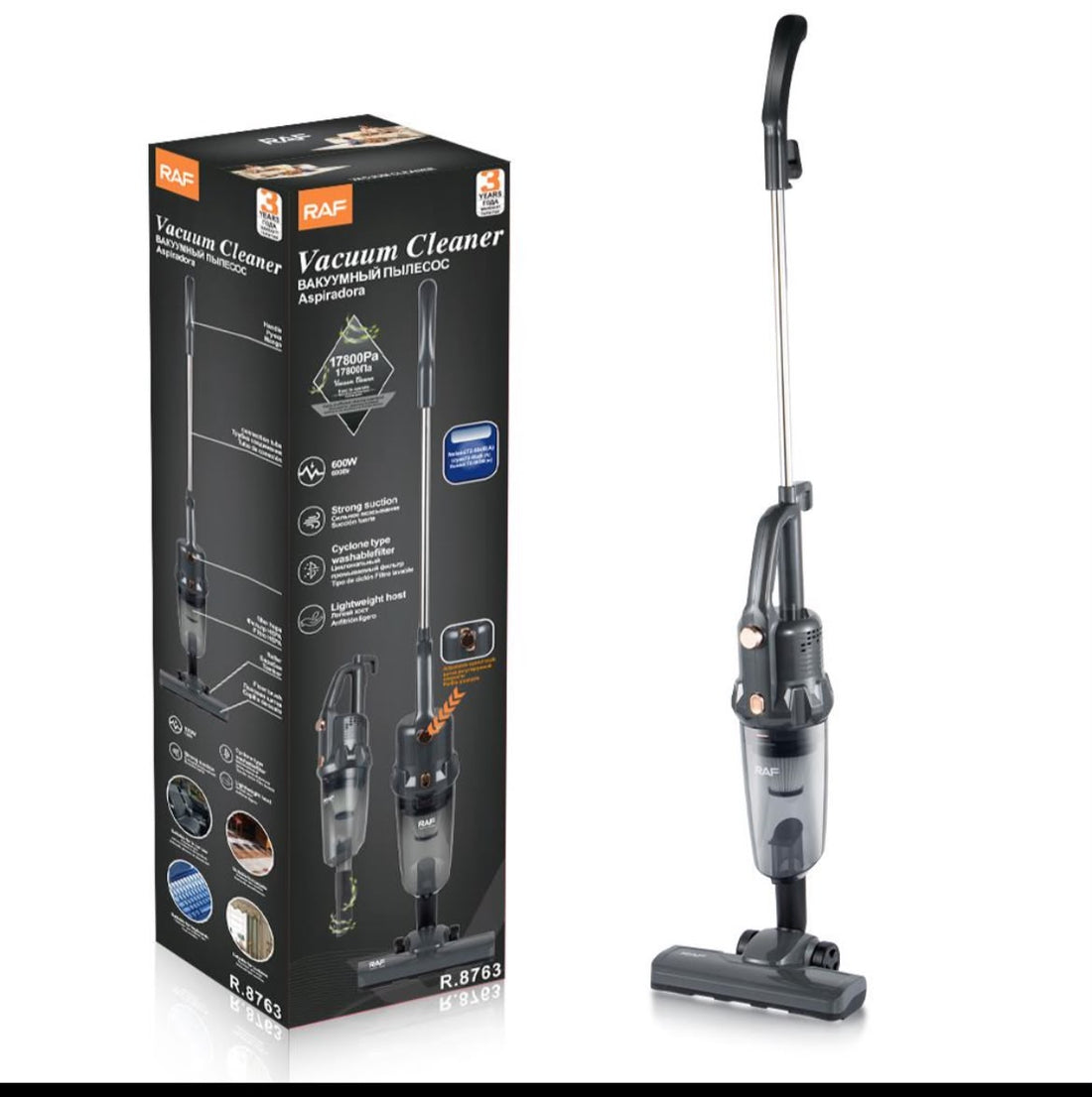 RAF R.8763 600W 2-in-1 Vacuum Cleaner – Black